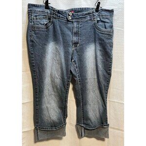 Bongo jeans womens 22 cuffed leg stretch 38 x 22 blue